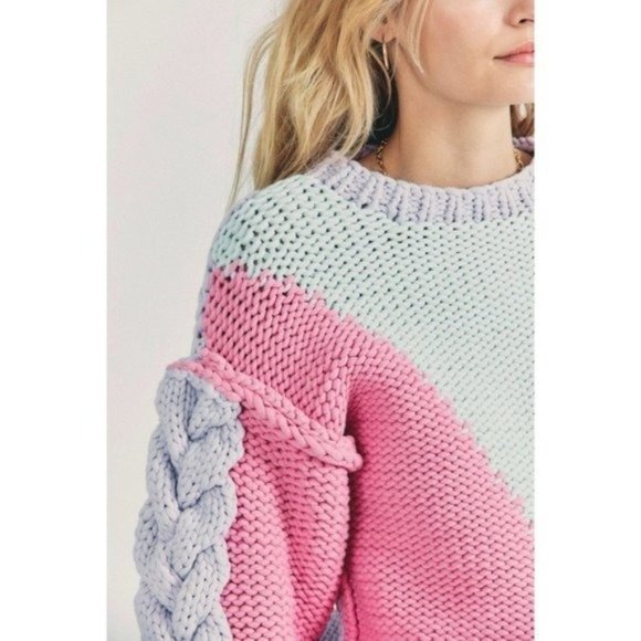 NWT Loveshackfancy Isaiah Pullover Sweater Small NEW Chunky Cable Knit Oversized - Picture 9 of 11